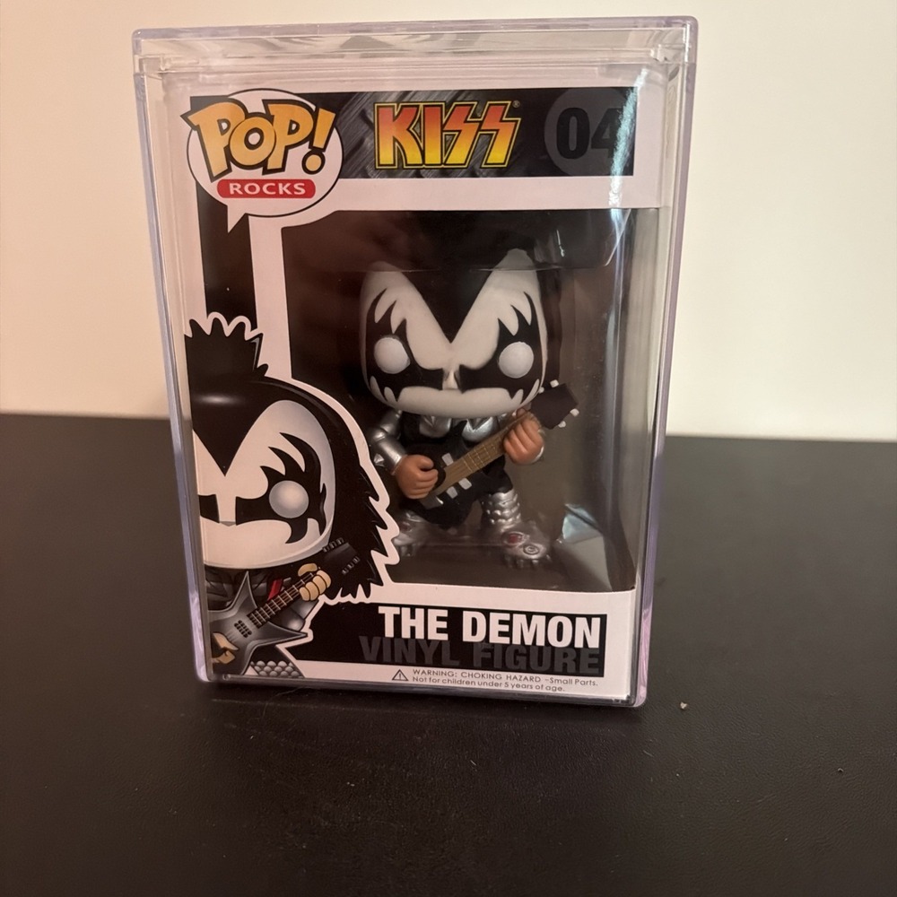 KISS THE DEMON GLOW CHASE 04 ORIGIN Funko Pop In Hard Plastic Case Very Rare
